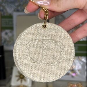 Dior Beige Canvas Keychain Mirror